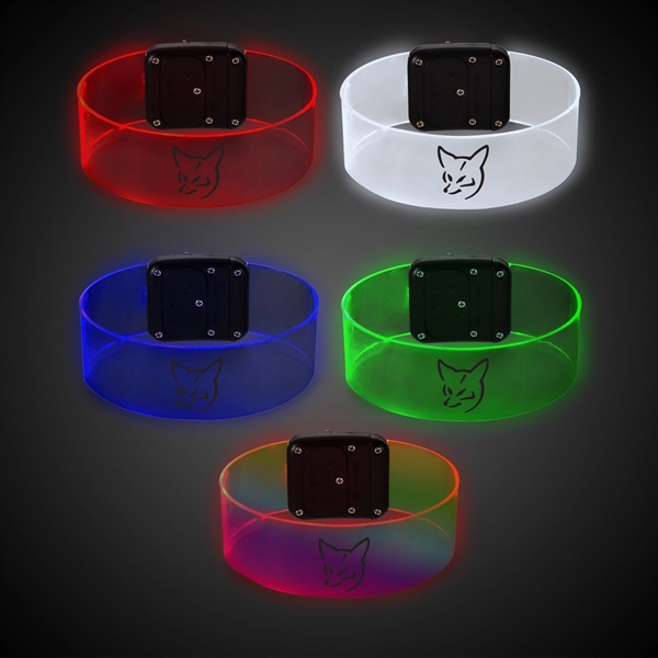 Clear magnetic bracelets with colorful LED lights.... from ASI 42016 Brighter Promotions Inc