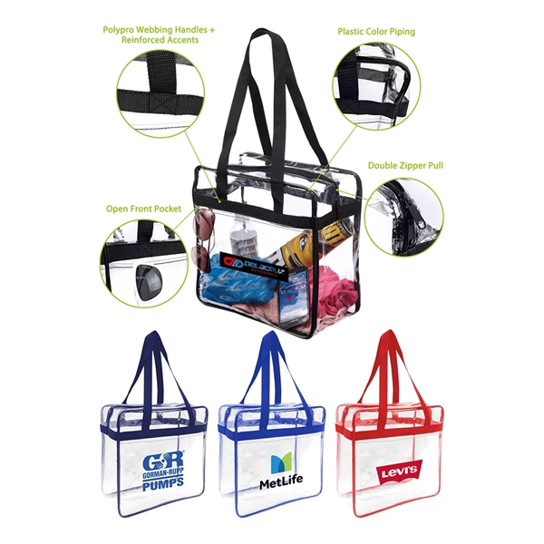 Clear stadium zippered tote bag.... from ASI 31517 Admart Products / Admart Line