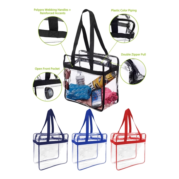 Clear stadium zippered tote bag.... from ASI 31517 Admart Products / Admart Line