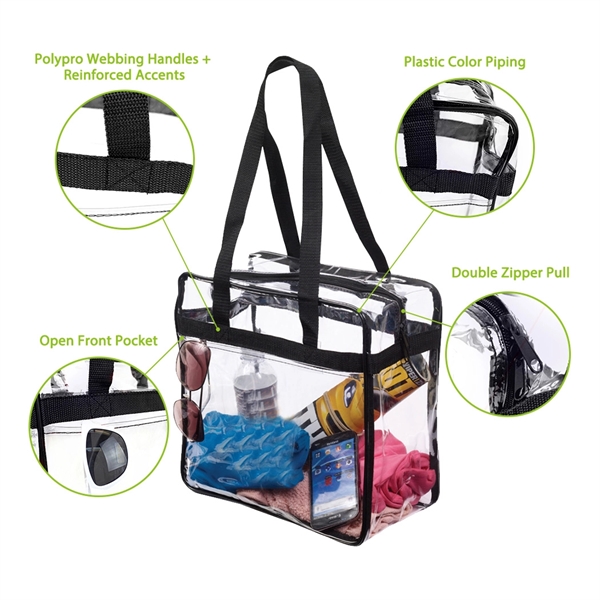 Clear stadium zippered tote bag.... from ASI 31517 Admart Products / Admart Line