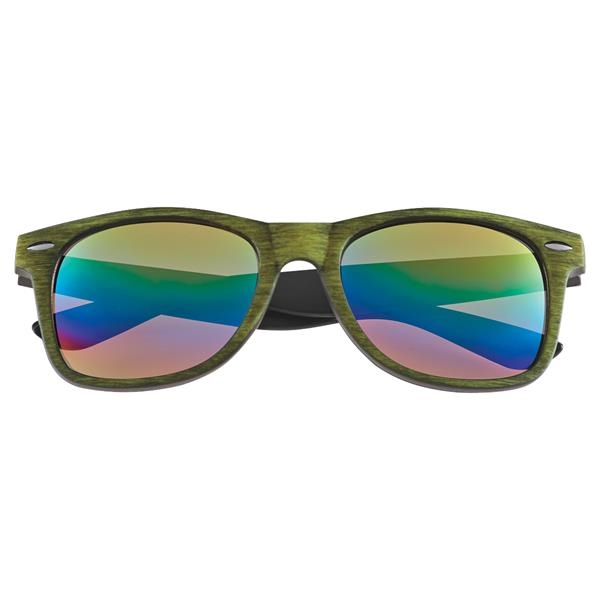 Woodtone Mirrored Malibu Sunglasses. Made Of Polycarbonate Material.  Iridescent Mirrored... from ASI 61125 Hit Promotional Products / Hit®