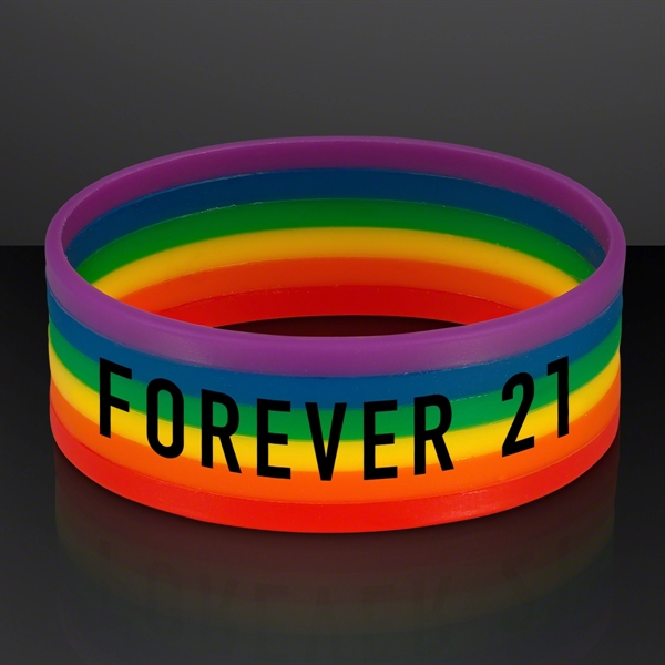 Rainbow Stretch Silicone Bracelets (NON-Light Up); Blank and Imprinted Pricing... from ASI 34194 ALightPromos