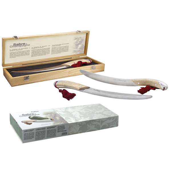 Champagne sword with blunt stainless steel blade and bolster and wood... from ASI 55450 Franmara Inc