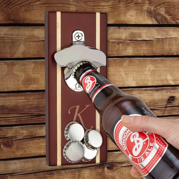 Wall Mount Magnetic Bottle Opener with Walnut Finish... from ASI 73010 Natico Originals Inc