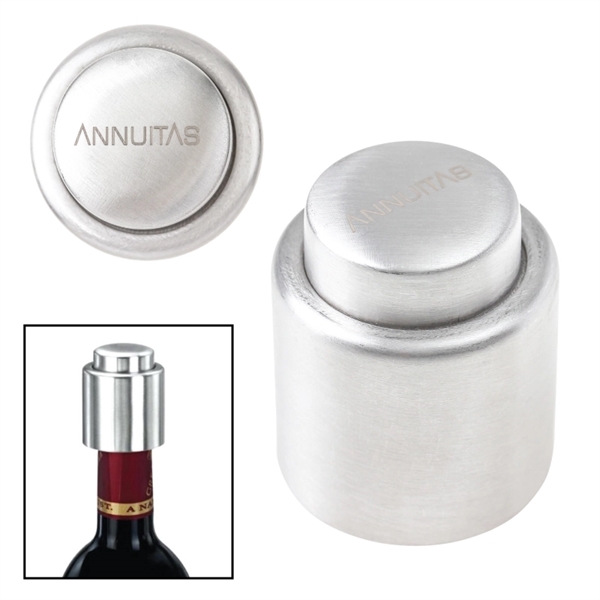 Wine stopper made of stainless steel with a vacuum seal that... from ASI 57655 STOPNGO Line