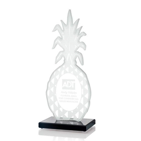 Pineapple shape starfire waterjet cut award on ebony base.... from ASI 84592 St Regis Group / St Regis