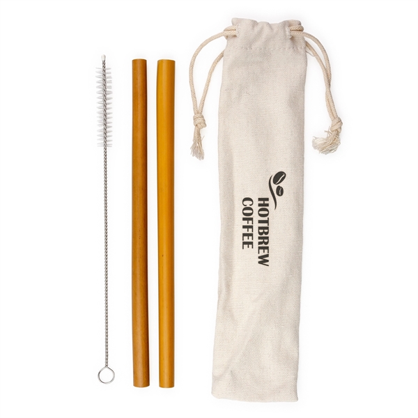Pair of 0.125" x 2" x 8" reusable bamboo drinking straws... from ASI 99030 Zipline