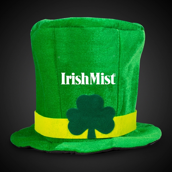 Green St. Patrick's Day themed top hat with shamrock.... from ASI 42016 Brighter Promotions Inc