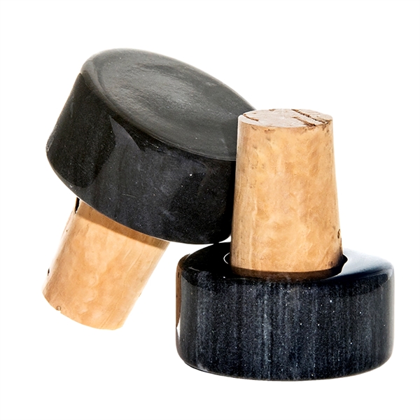 1 7/8" x 1 1/2" black marble bottle stopper with tapered... from ASI 55450 Franmara Inc