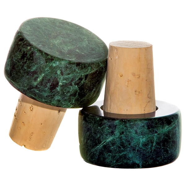 1 7/8" x 1 1/2" green marble bottle stopper with tapered... from ASI 55450 Franmara Inc