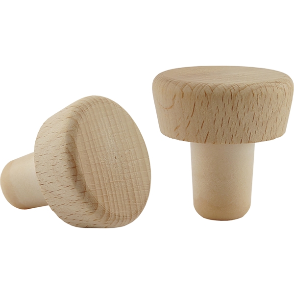 Wood top 1 3/4" x 1 1/2" bottle stopper with food-grade... from ASI 55450 Franmara Inc