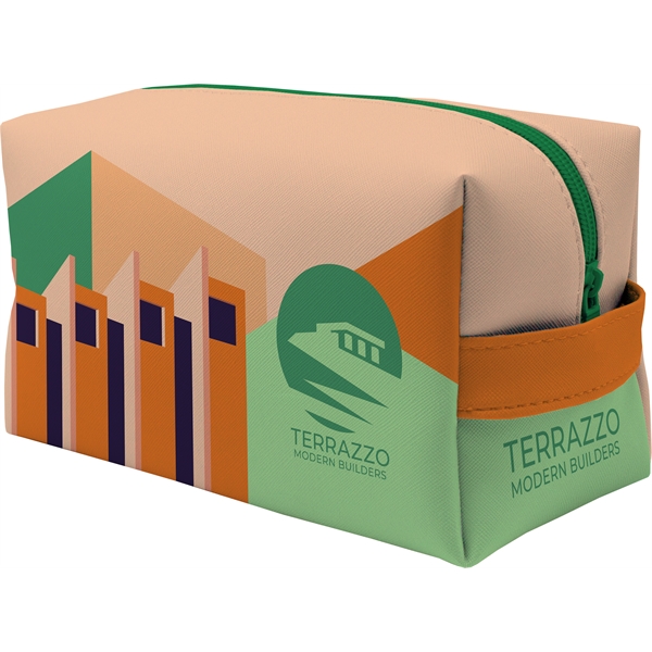 Full-color, full-bleed vegan leather dopp kit with side handle, black lining,... from ASI 45657 Pop! Promos