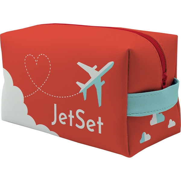 Full-color, full-bleed vegan leather dopp kit with side handle, black lining,... from ASI 45657 Pop! Promos