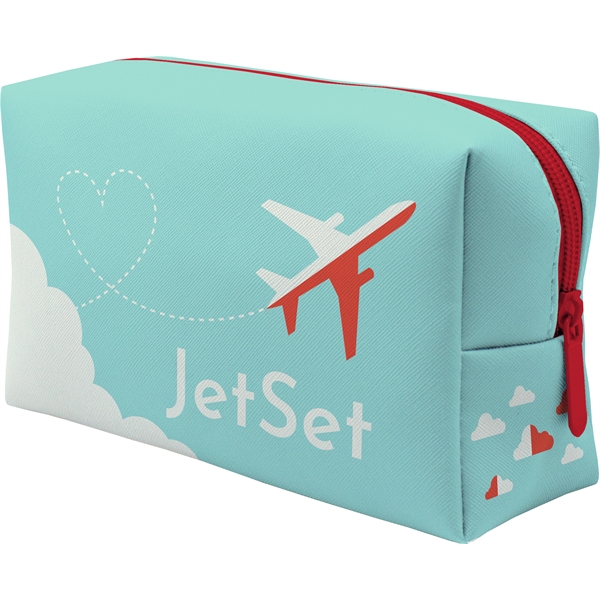 Full-color, full-bleed vegan leather cosmetics bag with black lining and choice... from ASI 45657 Pop! Promos