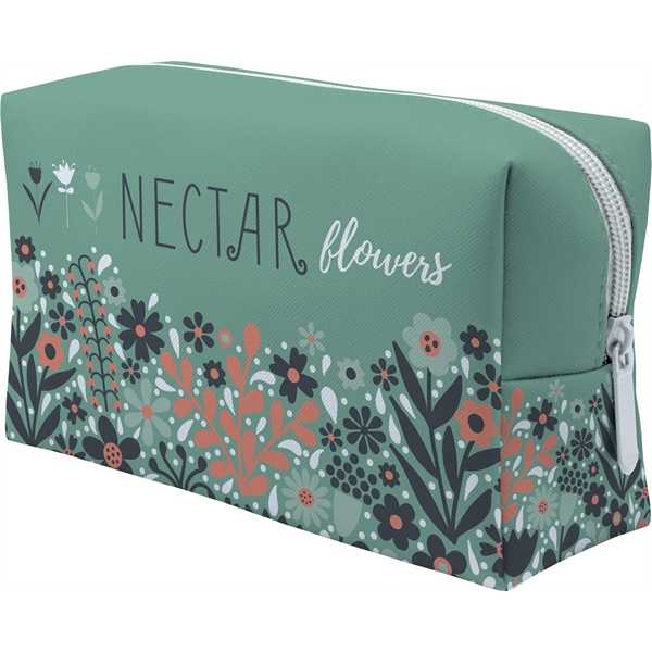 Full-color, full-bleed vegan leather cosmetics bag with black lining and choice... from ASI 45657 Pop! Promos