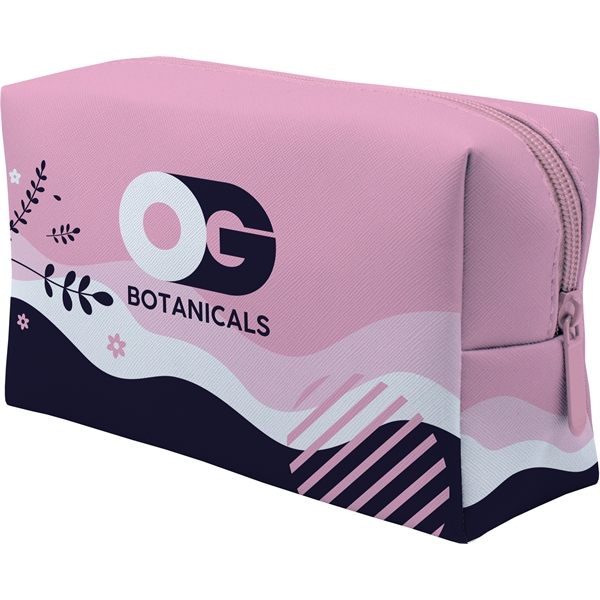 Full-color, full-bleed vegan leather cosmetics bag with black lining and choice... from ASI 45657 Pop! Promos