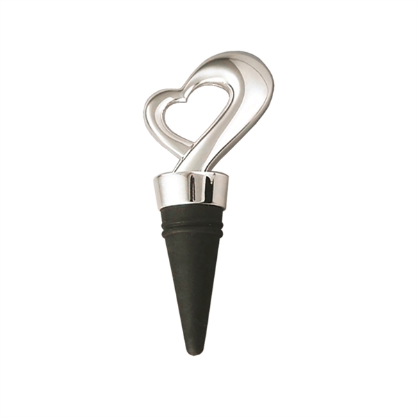 Framed heart bottle stopper, silver plated.... from ASI 55450 Franmara Inc