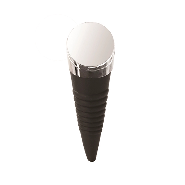 Customizable 3 3/4" rubber bottle stopper with metal plated top.... from ASI 55450 Franmara Inc