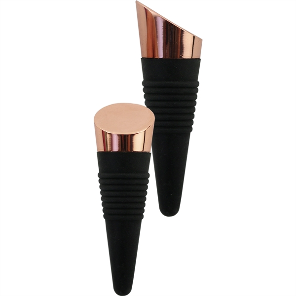 Customizable 3 3/4" rubber bottle stopper with metal plated top.... from ASI 55450 Franmara Inc