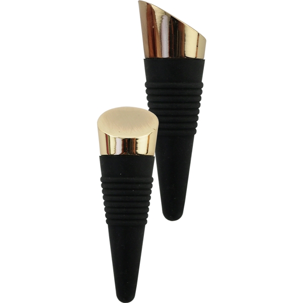 Customizable 3 3/4" rubber bottle stopper with metal plated top.... from ASI 55450 Franmara Inc