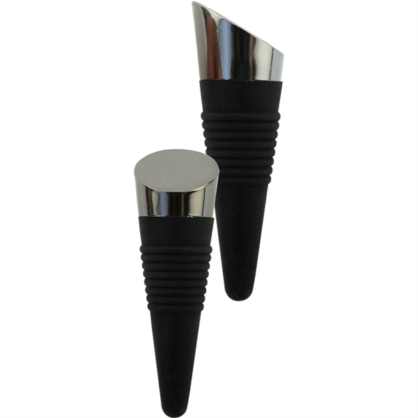 Customizable 3 3/4" rubber bottle stopper with metal plated top.... from ASI 55450 Franmara Inc