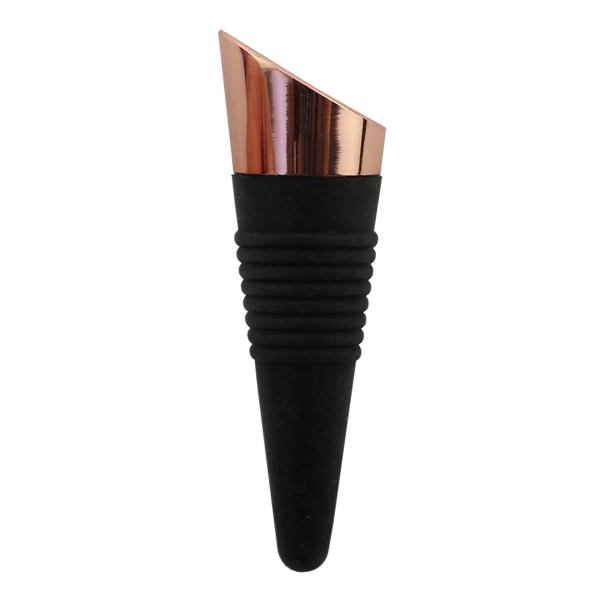 Customizable 3 3/4" rubber bottle stopper with metal plated top.... from ASI 55450 Franmara Inc