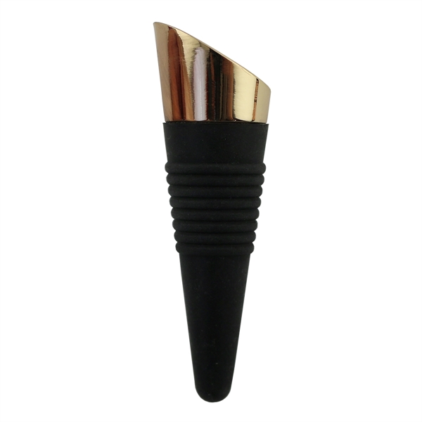 Customizable 3 3/4" rubber bottle stopper with metal plated top.... from ASI 55450 Franmara Inc