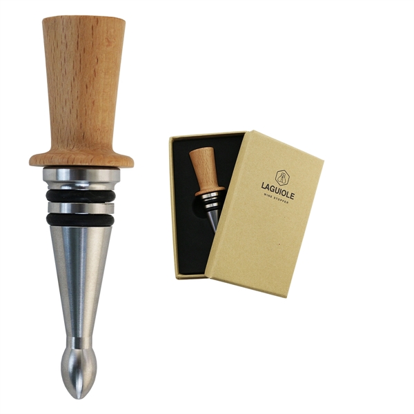 Wine stopper with natural wood top.... from ASI 55450 Franmara Inc