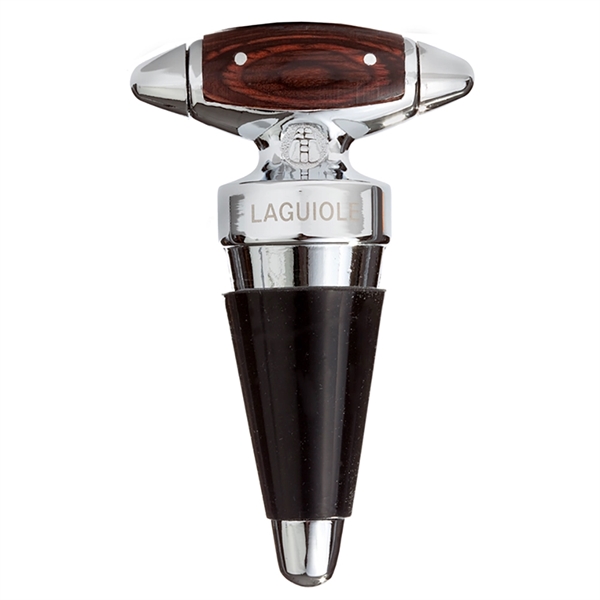 Cone-type bottle stopper with wood inlaid handle.... from ASI 55450 Franmara Inc