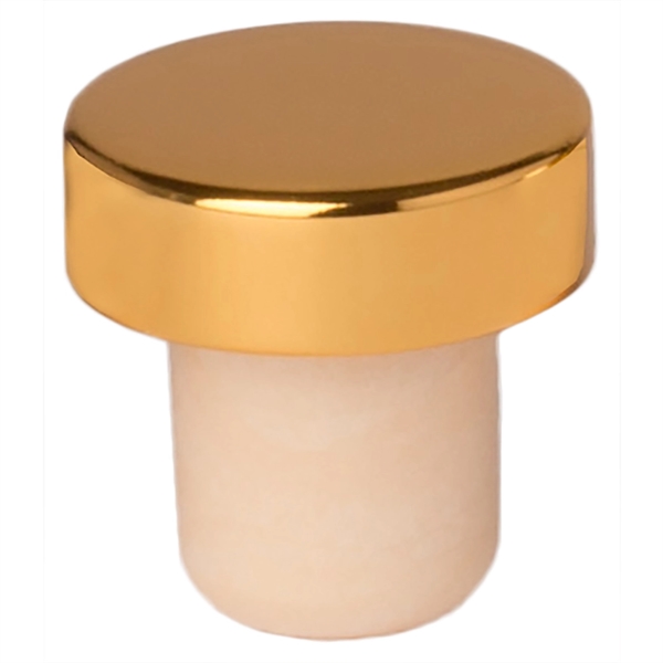 1 1/4" x 1 1/4" plated aluminum bottle stopper with food-grade... from ASI 55450 Franmara Inc