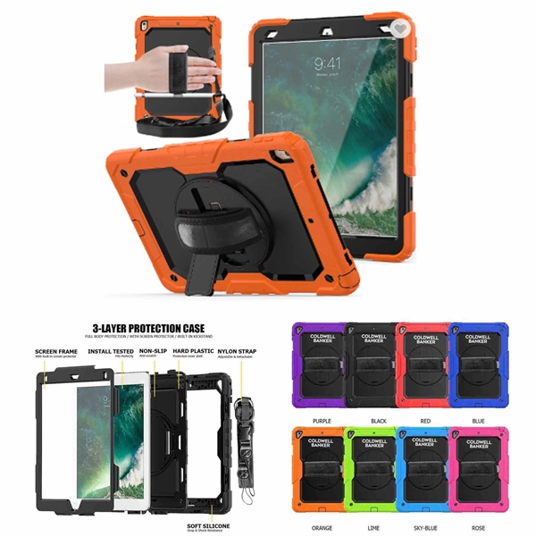 2020/2019 iPad 10.2" Protective Rugged Case with Kickstand & Shoulder Strap.... from ASI 79909 Promotek / Promotek™