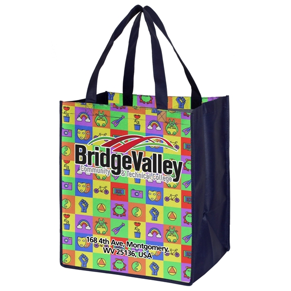 13" x 15" 100 GSM non-woven polypropylene shopping bag with cross-stitched... from ASI 62660 Innovation Line