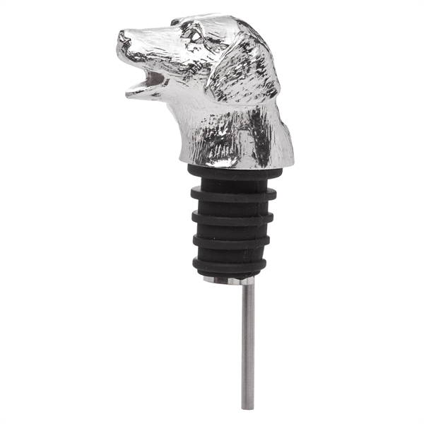 Dog head-shaped zinc alloy food safe nickel-plated bottle pourer from 3... from ASI 55450 Franmara Inc