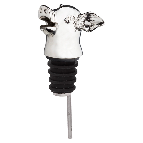 Customizable pig head-shaped zinc alloy bottle pourer. Ranges from 3 1/2"... from ASI 55450 Franmara Inc