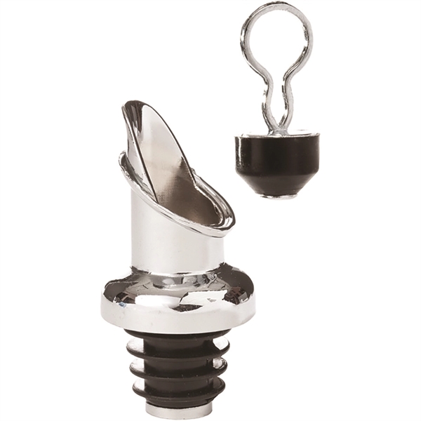Bottle pourer with stopper, chrome plated.... from ASI 55450 Franmara Inc