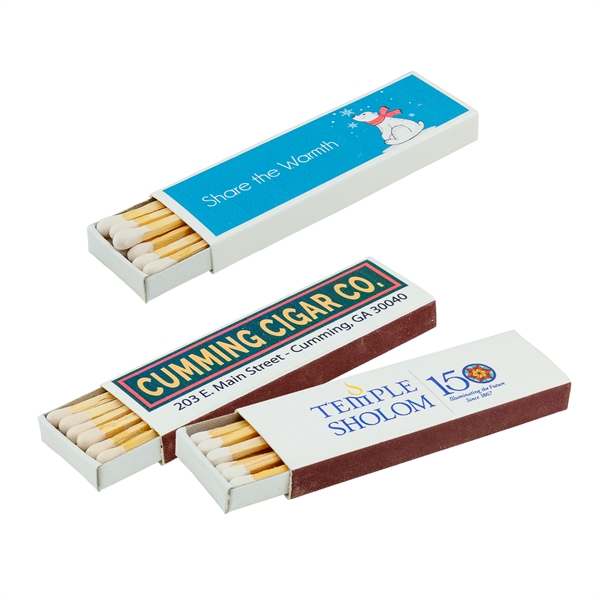 Traditional wood match in a 4CP digitally decorated white box. Each... from ASI 79840 The Proinnovative Line