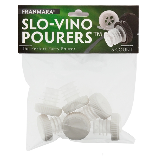 Slo-Vino plastic wine pourers and aerators. Six units per package. Blank.... from ASI 55450 Franmara Inc