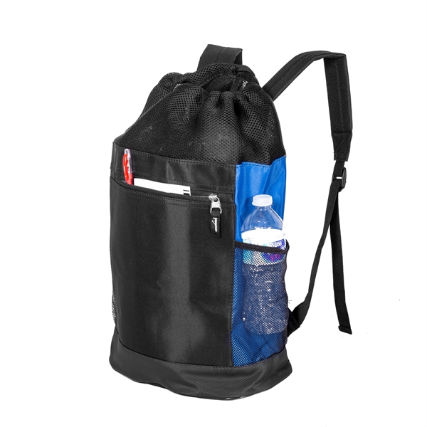 Cameron microfiber drawstring backpack, constructed of durable Microfiber/600 Denier polyester/mesh fabric.... from ASI 40544 Binaco