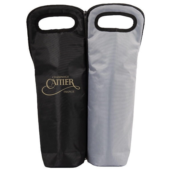 Wine bottle cooler bag with zipper pocket, 2 bottles.... from ASI 42920 Busrel Inc