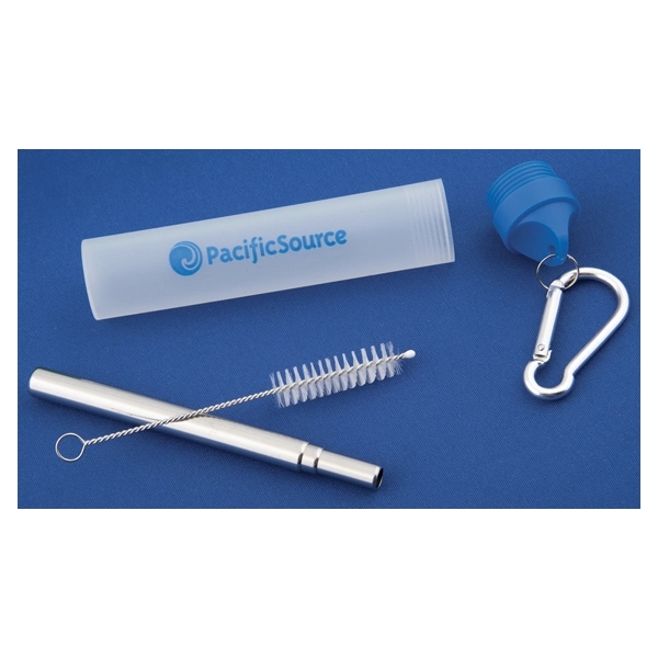 Stainless steel telescopic straw with cleaning brush.... from ASI 42920 Busrel Inc