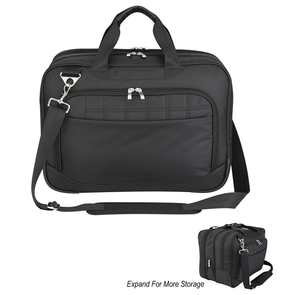Briefcase with laptop padded pocket, expansion zipper for 2 1/2" of... from ASI 61125 Hit Promotional Products / Hit®