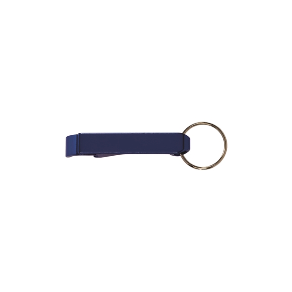 Anodized aluminum 2 1/2" x 3/8" bottle opener with keyring attachment.... from ASI 55450 Franmara Inc