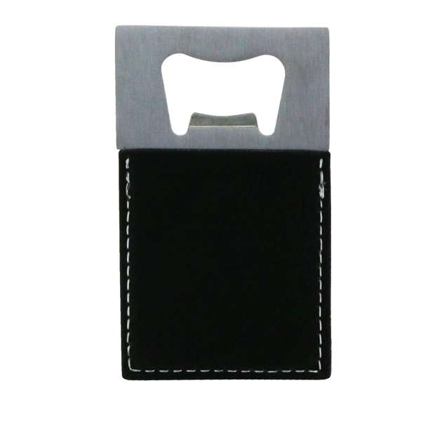 Leatherette based stainless steel credit card style bottle opener.... from ASI 55450 Franmara Inc