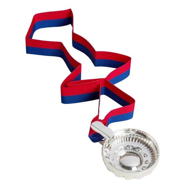 Classic tastevin with deep dish design, silver plated with 39" ribbon.... from ASI 55450 Franmara Inc