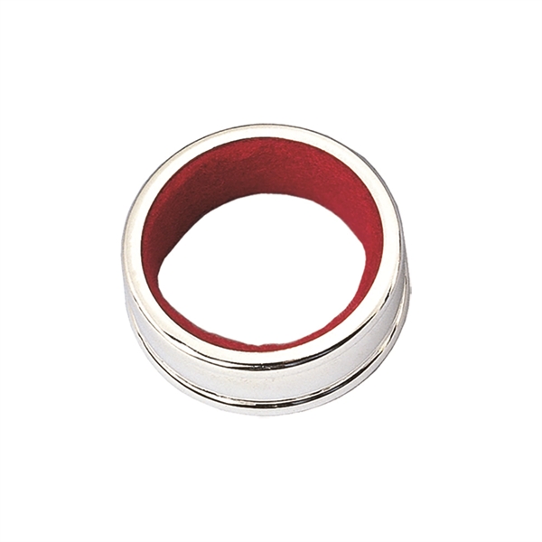 Silver plated wine bottle drip collar with felt liner. Blank.... from ASI 55450 Franmara Inc