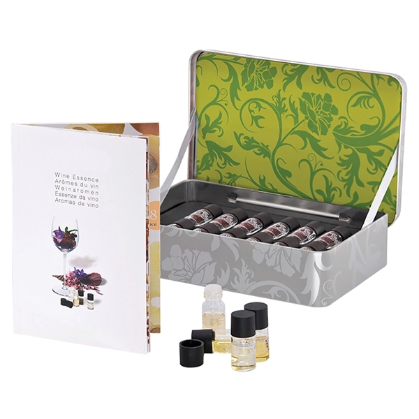 White wine essence set of 12 glass vials in hinged metal... from ASI 55450 Franmara Inc