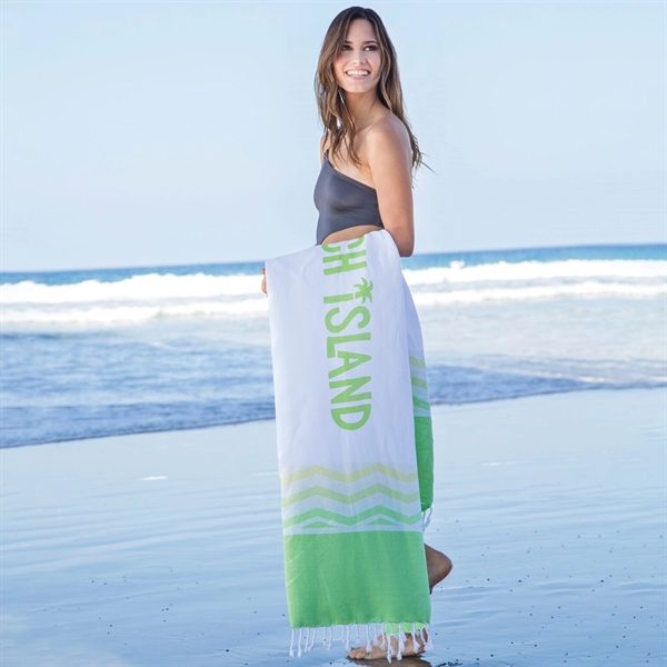 38" x 69" Turkish cotton beach towel with twisted edge finish... from ASI 90913 Terry Town