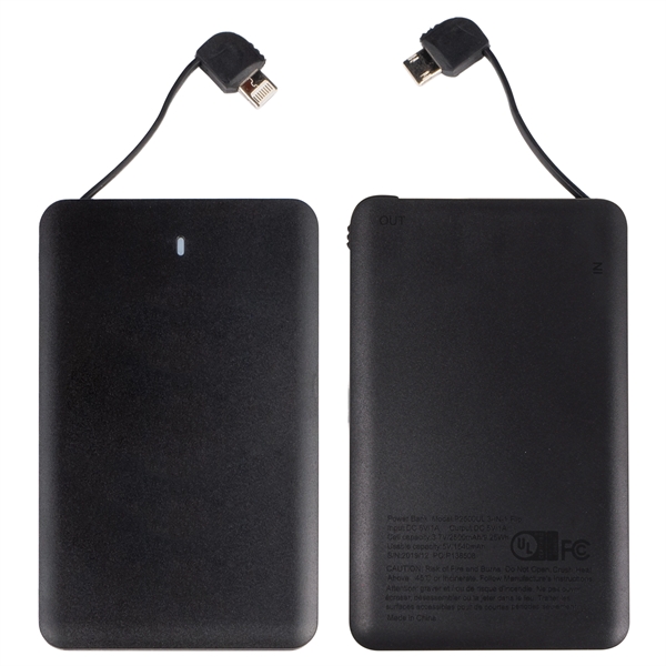 2,500mAh; UL Listed; 3-in-1 Universal built-in Lightning, Micro USB, USB-C adapter... from ASI 62124 iClick, Inc. / iClick®