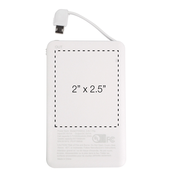 2,500mAh; UL Listed; 3-in-1 Universal built-in Lightning, Micro USB, USB-C adapter... from ASI 62124 iClick, Inc. / iClick®