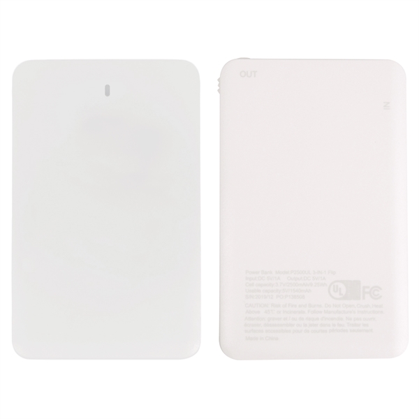 2,500mAh; UL Listed; 3-in-1 Universal built-in Lightning, Micro USB, USB-C adapter... from ASI 62124 iClick, Inc. / iClick®